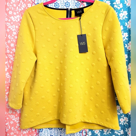 W5 Tops - W5 3/4 sleeve mustard yellow Large top.  NWT